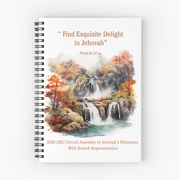 Item preview, Find Exquisite Delight in Jehovah | Autumn Waterfall | JW 2026–2027 Circuit Assembly designed and sold by Kishaprints.
