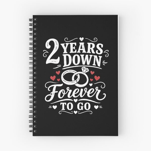 Item preview, 2 Years Down Forever To Go 2nd Wedding Anniversary Gift for Couples Men Women designed and sold by Mozaic Clothes.
