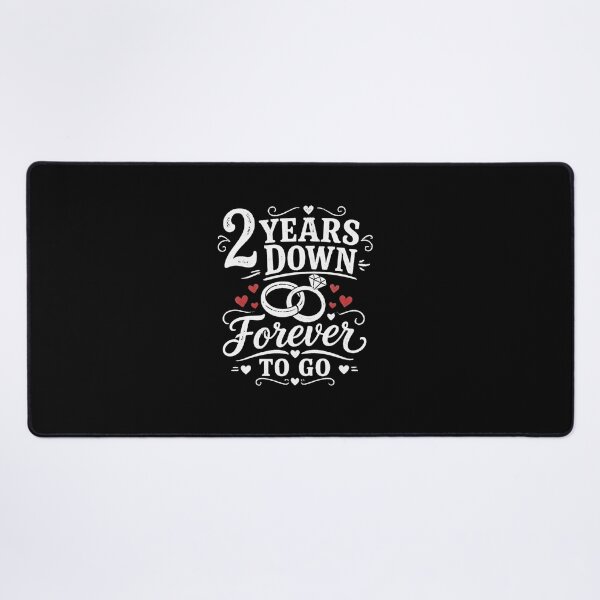 Item preview, 2 Years Down Forever To Go 2nd Wedding Anniversary Gift for Couples Men Women designed and sold by Mozaic Clothes.