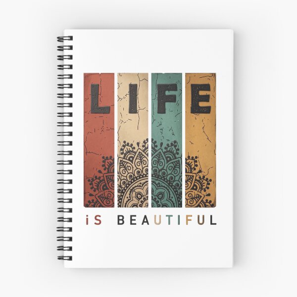Item preview, Vintage Textured Life is Beautiful Mandala Print designed and sold by Shopeon Designs.