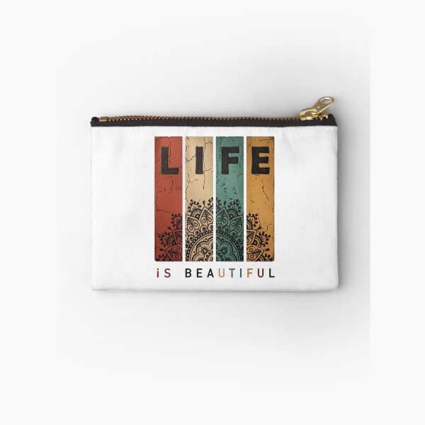 Item preview, Vintage Textured Life is Beautiful Mandala Print designed and sold by Shopeon Designs.