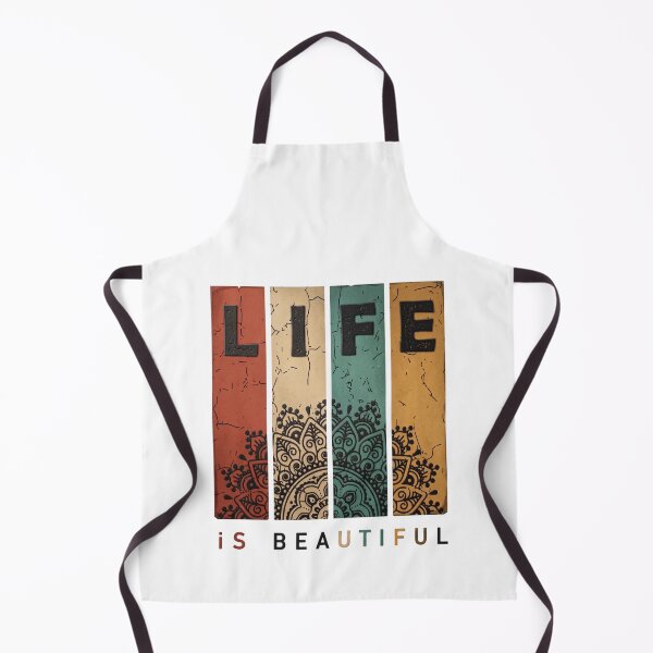 Item preview, Vintage Textured Life is Beautiful Mandala Print designed and sold by Shopeon Designs.