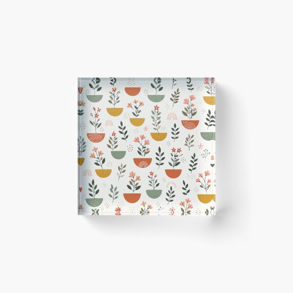 Item preview, Boho Botanical Potted Plants & Wildflowers Pattern designed and sold by Punch-E415.