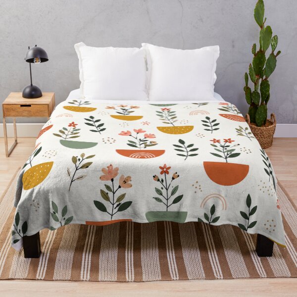 Item preview, Boho Botanical Potted Plants & Wildflowers Pattern designed and sold by Punch-E415.