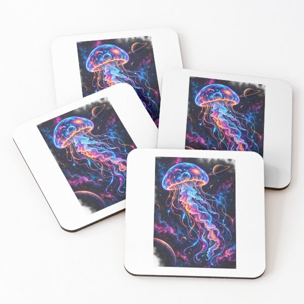Item preview, Cosmic Jellyfish | Bioluminescent Galaxy Space Art designed and sold by Ak-art-shop.
