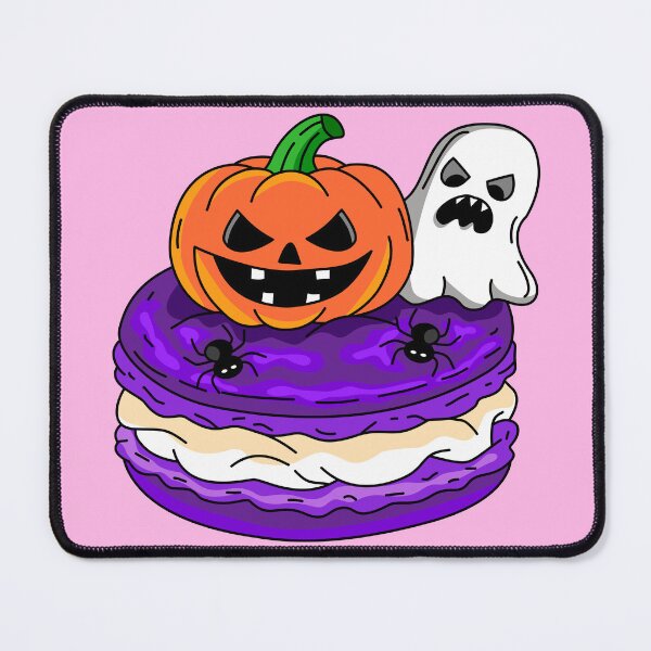 Item preview, Spooky Halloween Bakery Purple Macaron topped with Pumpkin Spooky Ghost and Spiders Vector designed and sold by RS4you.