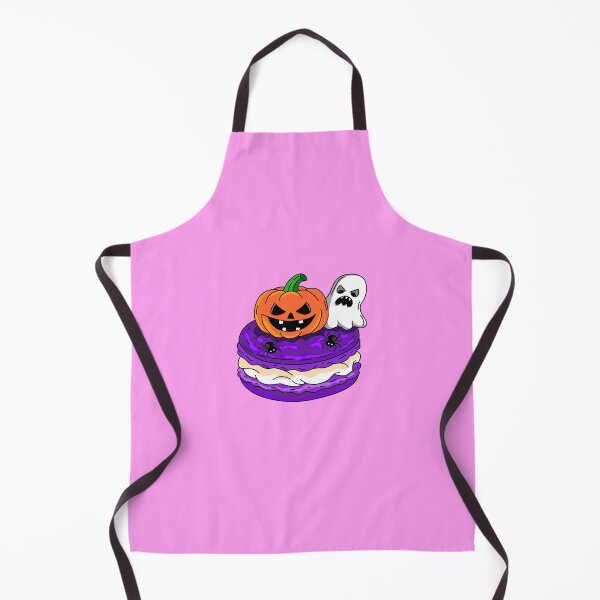 Item preview, Spooky Halloween Bakery Purple Macaron topped with Pumpkin Spooky Ghost and Spiders Vector designed and sold by RS4you.