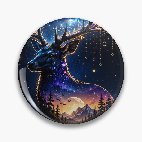 Item preview, Celestial Stag | Galaxy Deer Double Exposure Fantasy Art designed and sold by Ak-art-shop.