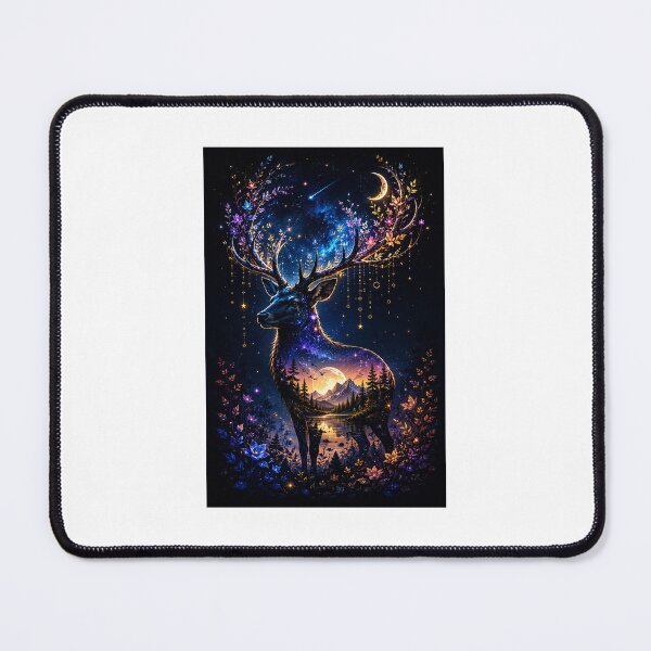 Item preview, Celestial Stag | Galaxy Deer Double Exposure Fantasy Art designed and sold by Ak-art-shop.