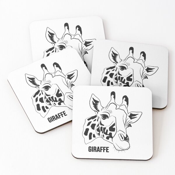 Item preview, Giraffe Line Art Minimalist Black and White Head Illustration designed and sold by kunjaw.