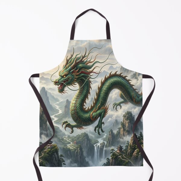Item preview, Chinese dragon flying over mountains. designed and sold by Solomon-Ent-144.