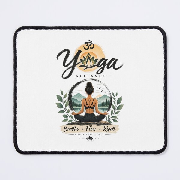 Item preview, Breathe Flow Repeat Yoga | Meditation Lotus Yoga Teacher Gift | Boho Yoga Art designed and sold by ritach11.