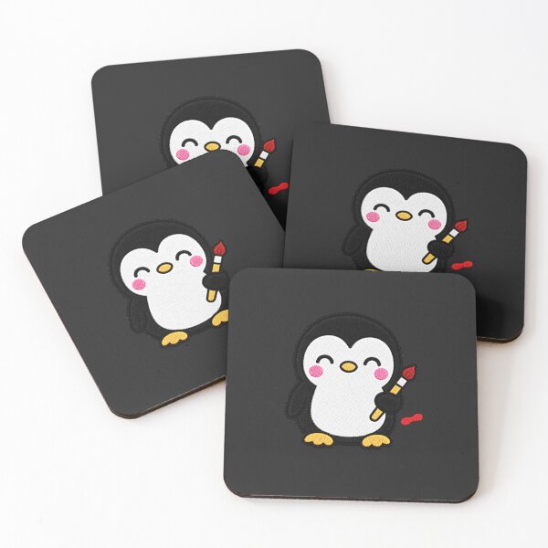 Item preview, Cute Penguin Painting Kawaii Embroidery Patch designed and sold by ColorSplash123.