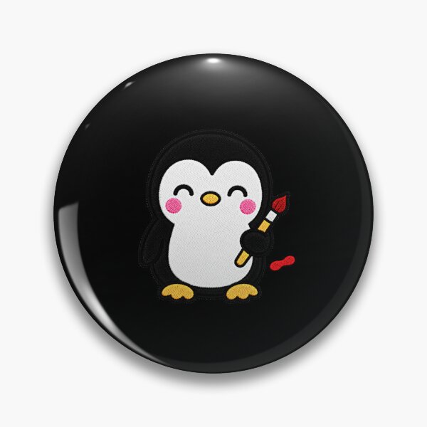 Item preview, Cute Penguin Painting Kawaii Embroidery Patch designed and sold by ColorSplash123.