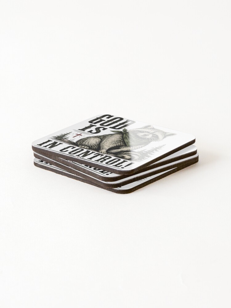 Thumbnail 4 of 5, Coasters (Set of 4), God Is In Control designed and sold by 60fps.