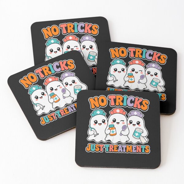 Item preview, No Tricks Just Treatments Kawaii Nurse Ghost Halloween designed and sold by VioletNance.