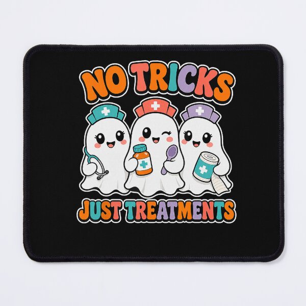 Item preview, No Tricks Just Treatments Kawaii Nurse Ghost Halloween designed and sold by VioletNance.