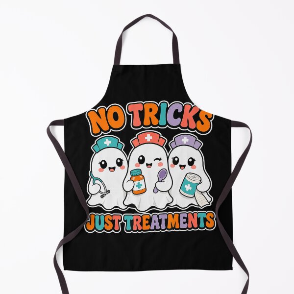 Item preview, No Tricks Just Treatments Kawaii Nurse Ghost Halloween designed and sold by VioletNance.