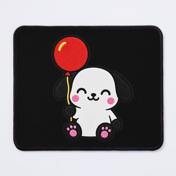 Item preview, Cute Puppy Holding Red Balloon Kawaii Embroidery Patch designed and sold by ColorSplash123.