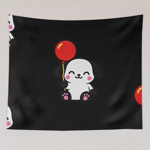 Item preview, Cute Puppy Holding Red Balloon Kawaii Embroidery Patch designed and sold by ColorSplash123.