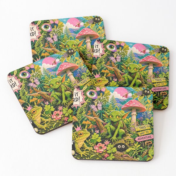 Item preview, Goblincore Mushroom Forest Party Frog Fantasy Art designed and sold by Zenther.