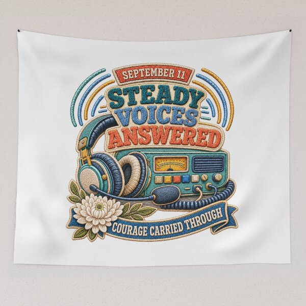 Item preview, September 11 Emergency Dispatcher Tribute – Steady Voices Answered Chenille Patch designed and sold by Jaani-T.