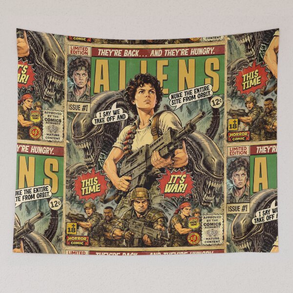 Item preview, Aliens Movie Vintage Retro Comic Cover Art designed and sold by Back2Collage.