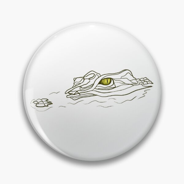 Item preview, Lurking Crocodile Line Art with Yellow Eye Illustration designed and sold by kunjaw.