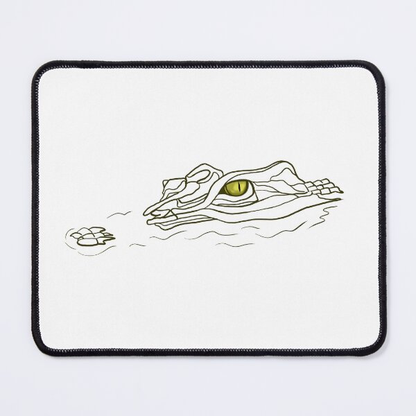 Item preview, Lurking Crocodile Line Art with Yellow Eye Illustration designed and sold by kunjaw.