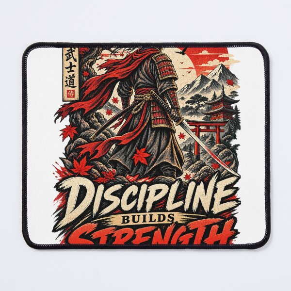 Item preview, Discipline Builds Strength Samurai designed and sold by CodePaws Creations.