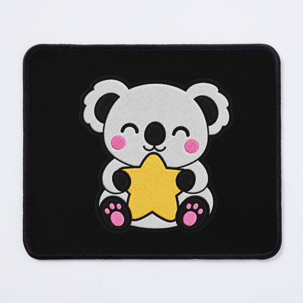Item preview, Cute Koala Hugging Yellow Star Kawaii Embroidery Patch designed and sold by ColorSplash123.