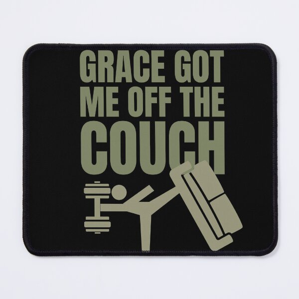 Item preview, Grace Got Me Off The Couch Christian Gym designed and sold by Bezuiden.