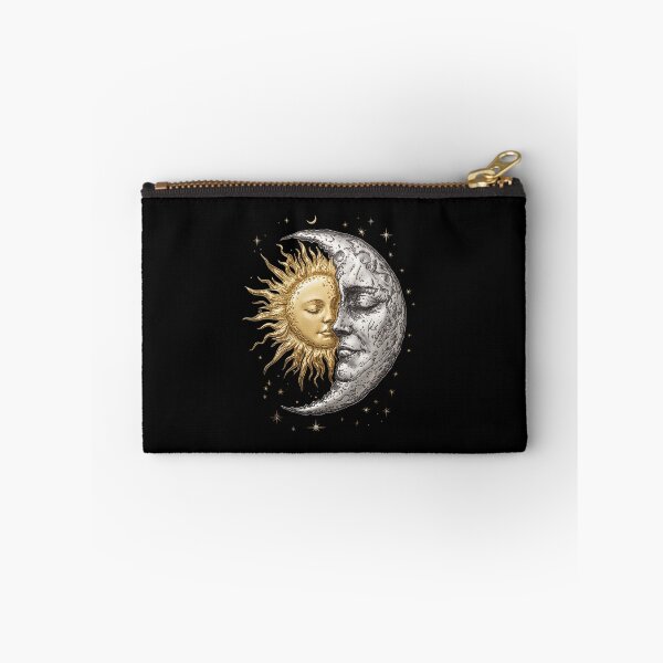 Item preview, Celestial Harmony - Vintage Gold Sun and Silver Moon Engraving designed and sold by Shopeon Designs.