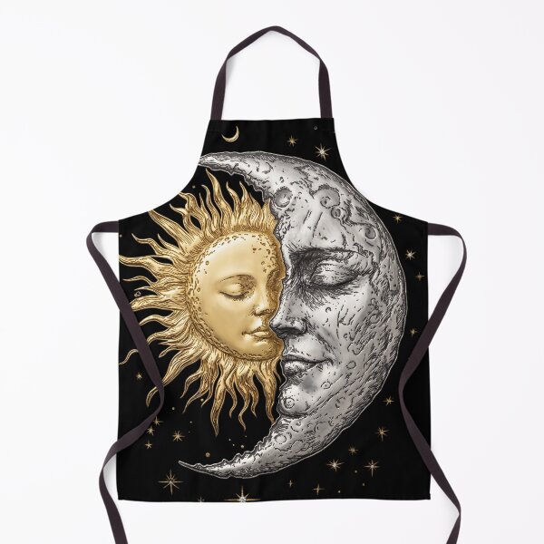 Item preview, Celestial Harmony - Vintage Gold Sun and Silver Moon Engraving designed and sold by Shopeon Designs.