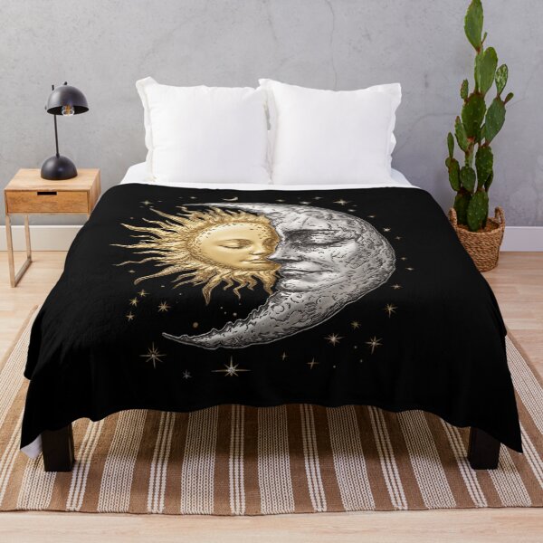 Item preview, Celestial Harmony - Vintage Gold Sun and Silver Moon Engraving designed and sold by Shopeon Designs.