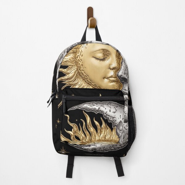 Item preview, Celestial Harmony - Vintage Gold Sun and Silver Moon Engraving designed and sold by Shopeon Designs.
