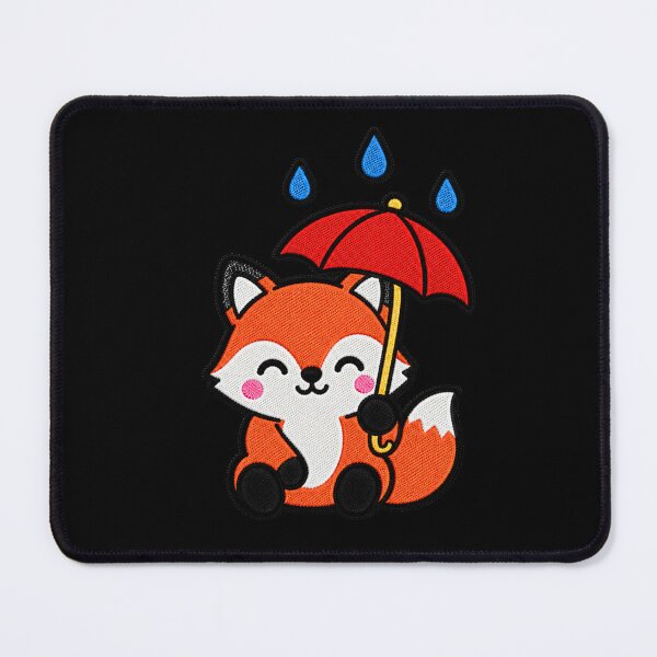 Item preview, Cute Fox with Red Umbrella Kawaii Embroidery Patch designed and sold by ColorSplash123.