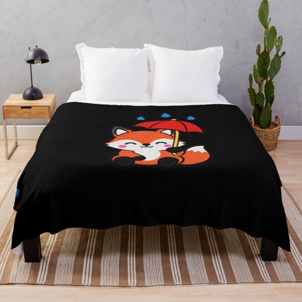 Item preview, Cute Fox with Red Umbrella Kawaii Embroidery Patch designed and sold by ColorSplash123.