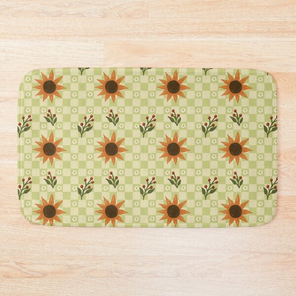 Item preview, Sunflower Harvest Check - Gold Floral Gingham Pattern designed and sold by VenusandMoon.