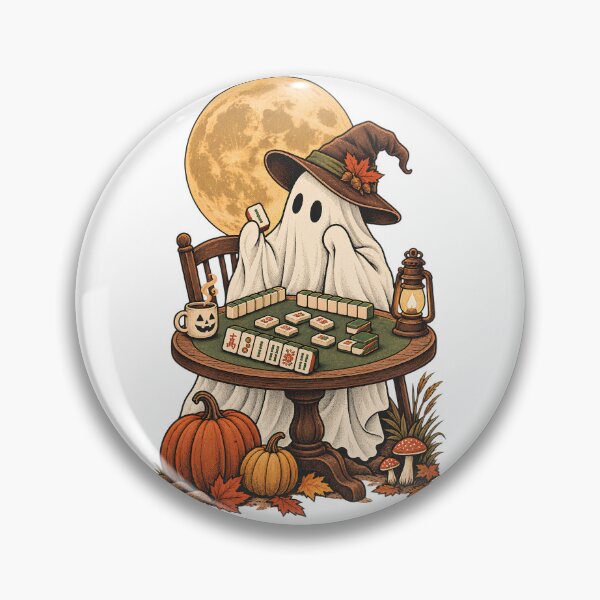 Item preview, Vintage Ghost Mahjong Spooky Halloween Wildflower Floral : Mahjong Ghost Floral Spooky Season  Art  designed and sold by OUICHA.