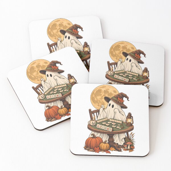 Item preview, Vintage Ghost Mahjong Spooky Halloween Wildflower Floral : Mahjong Ghost Floral Spooky Season  Art  designed and sold by OUICHA.