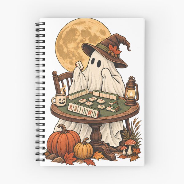 Item preview, Vintage Ghost Mahjong Spooky Halloween Wildflower Floral : Mahjong Ghost Floral Spooky Season  Art  designed and sold by OUICHA.