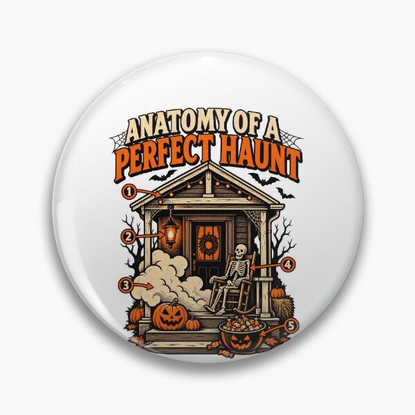 Item preview, Funny Anatomy Of A Haunted Porch Halloween Ghost Art designed and sold by elderberry.