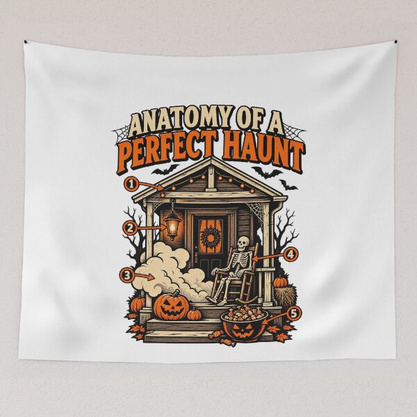 Item preview, Funny Anatomy Of A Haunted Porch Halloween Ghost Art designed and sold by elderberry.