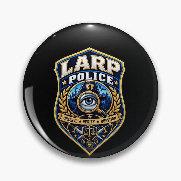 Item preview, Fantasy LARP Police Observe Verify Question Badge Emblem designed and sold by elderberry.