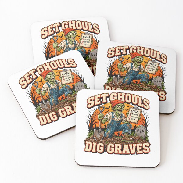 Item preview, Funny Zombie Gravedigger Set Ghouls Halloween designed and sold by elderberry.