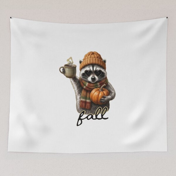 Item preview, Funny Fall Raccoon – Cute Pumpkin Coffee Autumn  designed and sold by roartusa.