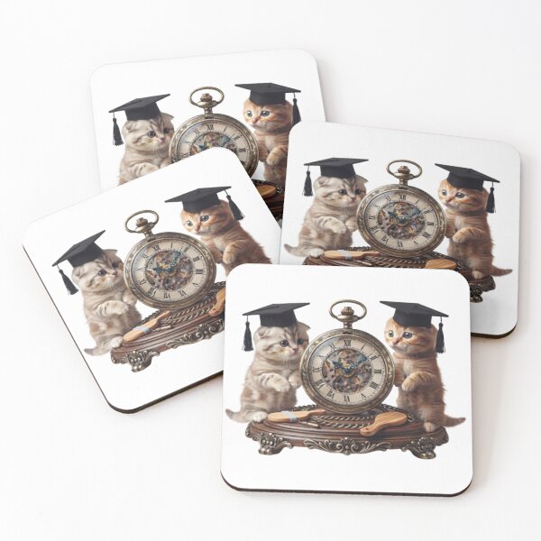 Item preview, Vintage Graduation Cats with Pocket Watch – Academic Cat Design designed and sold by PrintforDesign.