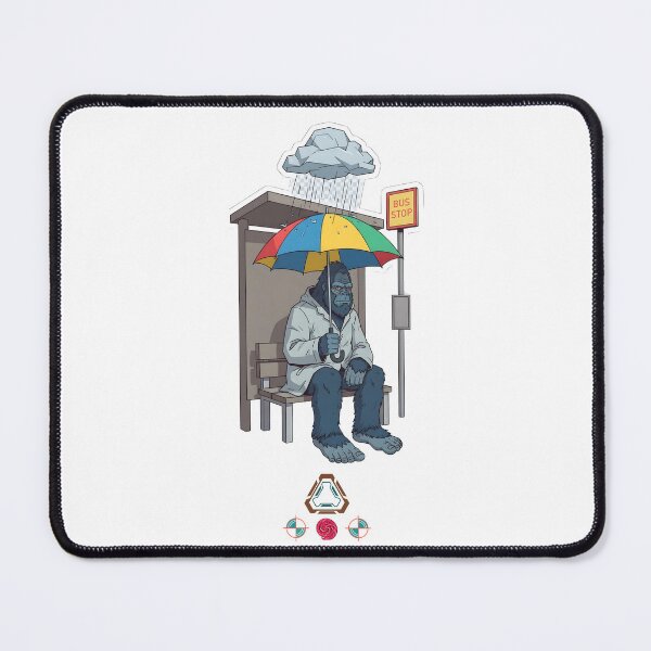 Item preview, Bigfoot Waiting at the Bus Stop - Funny Sasquatch Commute Cartoon T-Shirt designed and sold by Whimsy Trail Co.