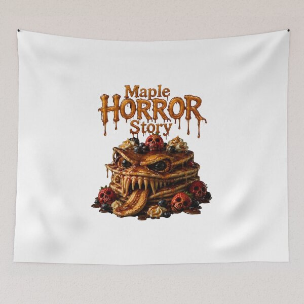 Item preview, Maple Horror Story - Horror Pancake Monster Skull Art Print designed and sold by HorrorWorldWeb.
